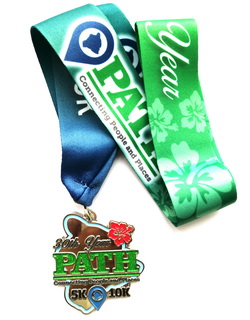 Souvenir Sports Custom Design Metal with ribbon , glitter medal