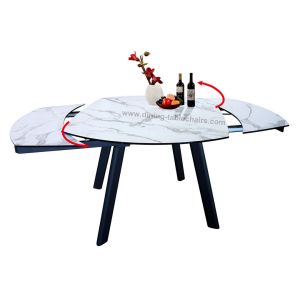 China Horsebelly Luxury Extended Dining Room Table With HPL Laminate 1.7 Meter on sale