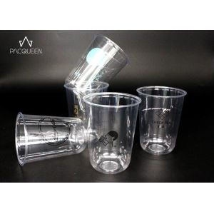 U Shape Bottom Disposable Plastic Drinking Cups Customized UV Printing