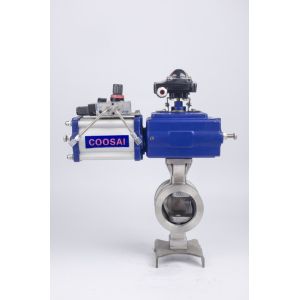 China V Port Wafer Connection Pneumatic Segment Ball Valve wholesale