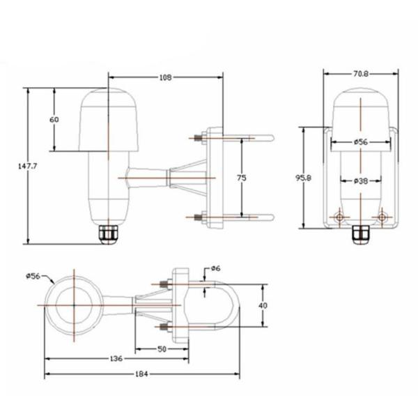 AM2306 Outdoor Rainproof Waterproofing Wall High Temperature Type Temperature and Humidity Sensor