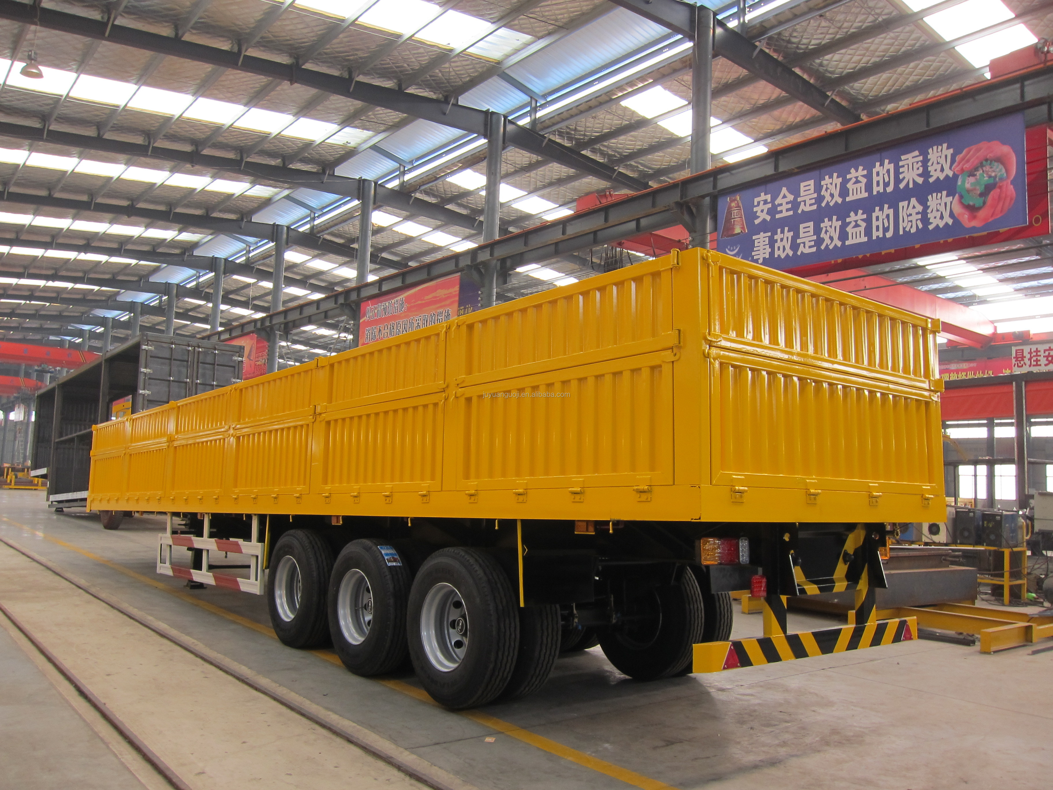 Suspension leaf springs steel sidewall side tipping flatbed trailers with side curtain