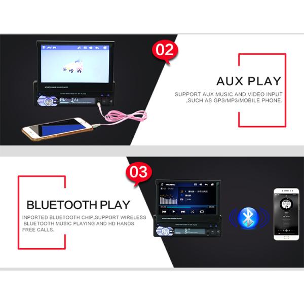7 Inch Retractable Android Car Radio 1 Din FM AM USB Bluetooth Car Multimedia System With Gps