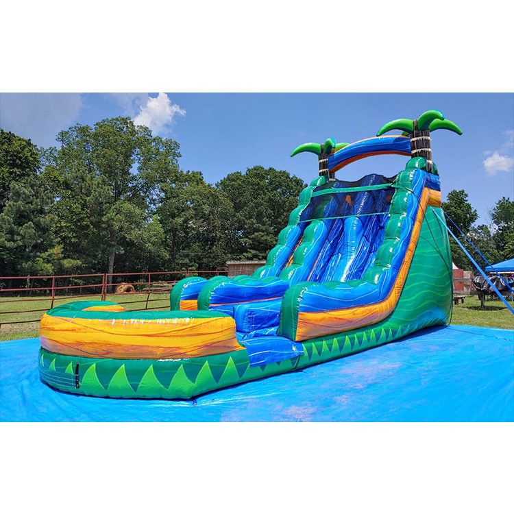 Custom Size Inflatable Slip And Slide Birthday Party Double Water Slide With