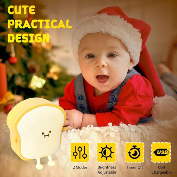 Compact Rechargeable LED Night Light 3000K Dimming And 30 Minute Timed Turn Off