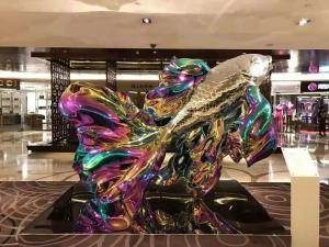 China Colorful painted stainless steel statue sculptures ,customized art statue,Stainless steel sculpture supplier on sale