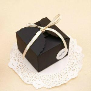 China LSX Black Paper Boxes Birthday Wedding Favour Bomboniere Cake Candle Gift Boxes wholesale