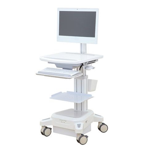 China ABS Hospital Workstation All In One Computer Cart Trolley With Mute Castor Wheel on sale