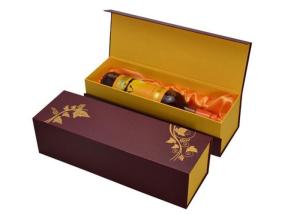 China Vintage Single Bottle Wine Box Packaging , Flip Top Cardboard Boxes For Wine Bottles wholesale