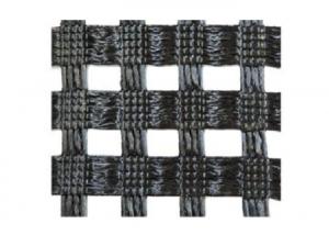 China High Tensile Strength Geogrid for Bridge / Warp Knitting Black Geogrid on sale