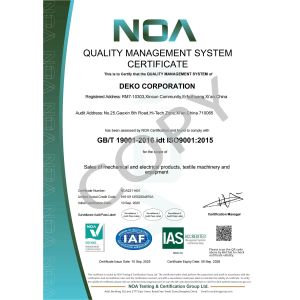 Deko Corporation Certifications