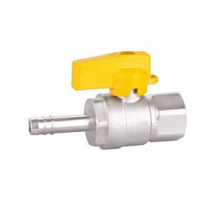 China Gas Brass Threaded Ball Valve Male X Hose Connector PTFE Ball Valve on sale