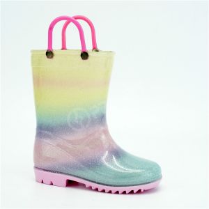 China Slip On Waterproof 28EU PVC Rain Boots With Double Handles wholesale