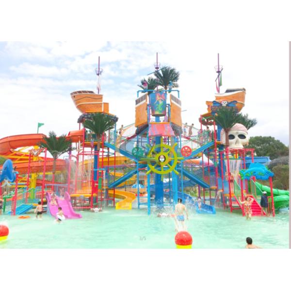 Safety Pirate Ship Water Playground Anti Aging For Family Use