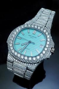 China Patek Philippe Iced Out Moissanite Watch DEF VVS Moissanite Studded Watch on sale