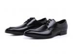 Embossing Design Patent Leather Black Dress Shoes , Lace Up Dress Shoes