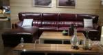 Traditional Design Leather Sectional Furniture / Brown Leather Sectional Couch
