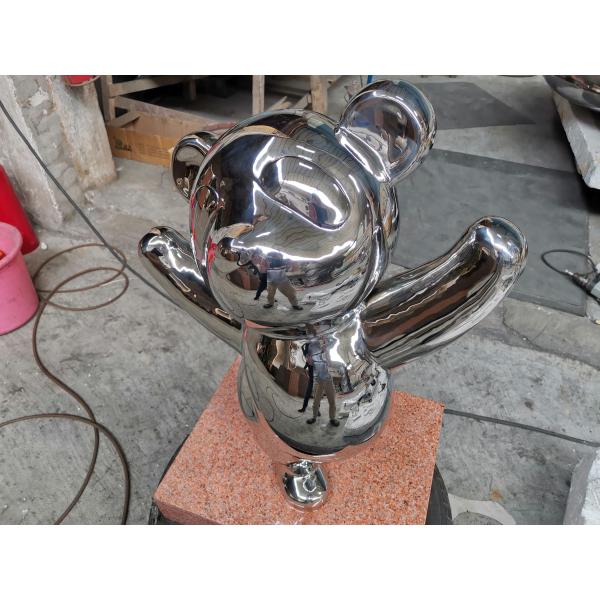 Abstract Red Panda Sculpture Surface Polishing Bronze Animal Figurines Gifts Display