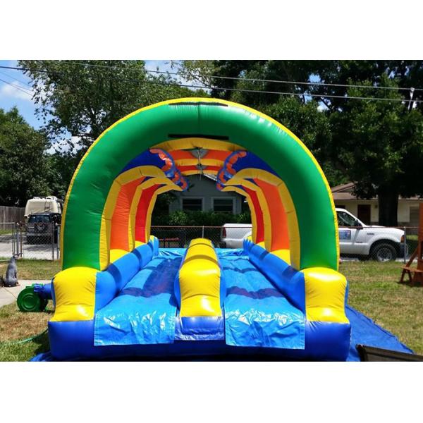 Summer Giant Rainbow Double Lane Arch Garden Water Slides