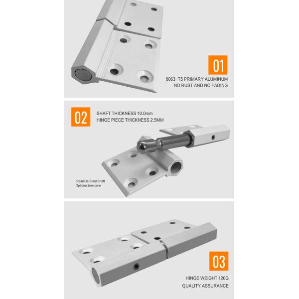 Door Heavy Duty Aluminum Hinge White For Fast Proofing 0-180 Degree Opening