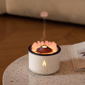 China Newest Luxury Volcanic Flame Aroma Diffuser Oil Aroma 360 Diffuser Ultrasonic Scent Machine 3d Fire Flame Aroma Diffuser wholesale