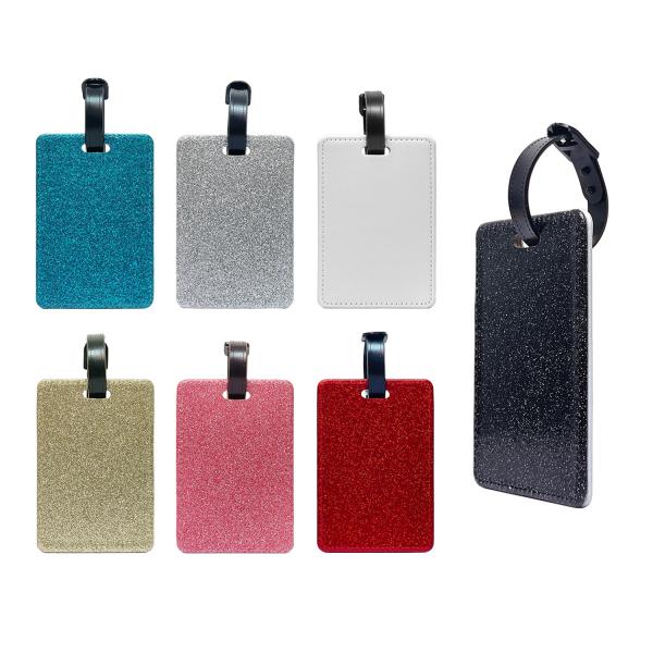 Diy Photo Printing Sublimation Sparkle Luggage Tag Custom Sublimation Bag Tags