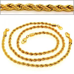 China Trendy Men Jewelry Wholesale 18K Real Gold Plated 4.6MM Line shape Necklace Bracelet Afric on sale