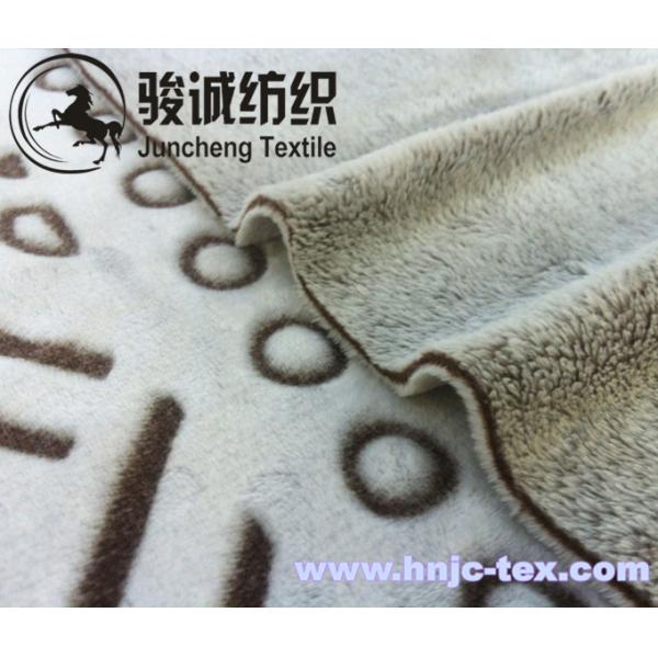 Grain pattern printed short plush soft blanket fabric for hometextile and bedding