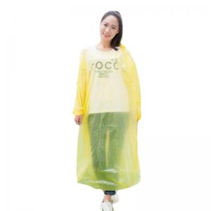 China Long Sleeves Womens Plastic Raincoat With Hood , Yellow Disposable Laboratory Coats wholesale