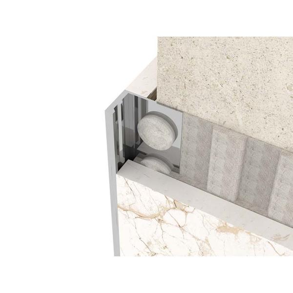 Brushed Metal Stainless Steel Tile Trim SS304 Square Closing Strip Tile Edge Trim