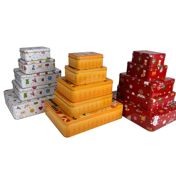 DADI Tinplate Square 5 Pack 0.19mm-0.4mm Personalised Biscuit Tin Box
