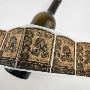 China Recycled Oak Texture Custom Whiskey Bottle Labels Small Adhesive Labels wholesale
