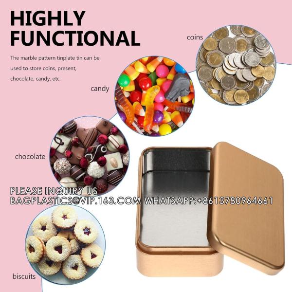 Rectangular Empty Metal Tins Box With Lid Portable Tin Box Container- Mini Portable Box Containers For Jewelery