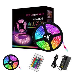 China LED 5050 RGB 5m Strip 24Key IR Remote Controller Color Changing Waterproof Led Strip Lights Kit on sale