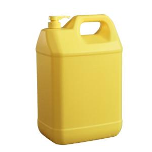 China Yellow Detergent Plastic 1 Gallon Chemical Containers With Pump 210g wholesale