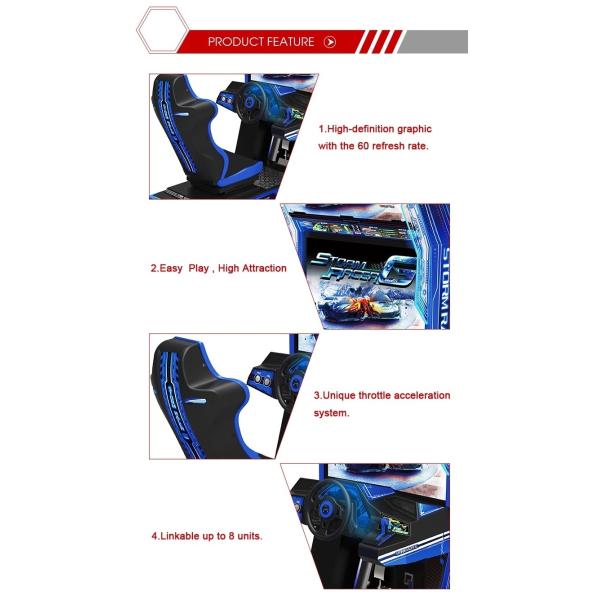 37" LCD Monitor Racing Arcade Machine / Car Racing Simulator Games