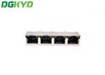 180 Degree 1X4 RJ45 Ethernet Connector With LED
