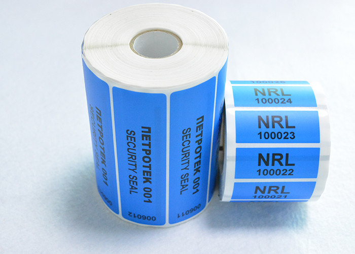 Blue Color Tamper Evident Labels , High Residue Warranty Void If Removed