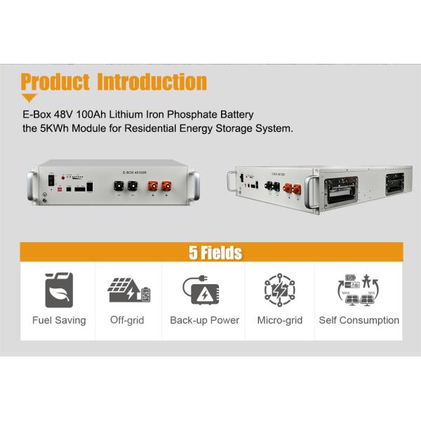 LiFePO4 Rack Mounted Battery Energy Storage System 5KWh 10KWh With BMS for Home Commecial Industry Factory