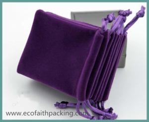 China Luxury purple velvet jewelry bag, velvet bag for bracelets earing beads wholesale