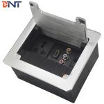 BNT ROHS certification dustproof desktop cable cubby with RJ45/RCA aluminum
