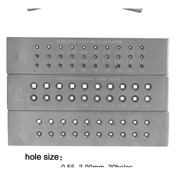 Square Shape Tungsten Carbide Wire Drawplate Steel Alloy 210*50*10mm