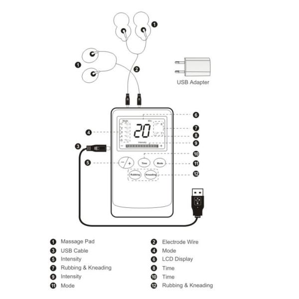 Mini Electric Foot TENS Muscle Stimulator With 7 Different Types Of Modes