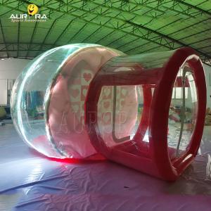 China PVC Inflatable Bubble House Dome Tent With Red Tunnel Customized Design wholesale