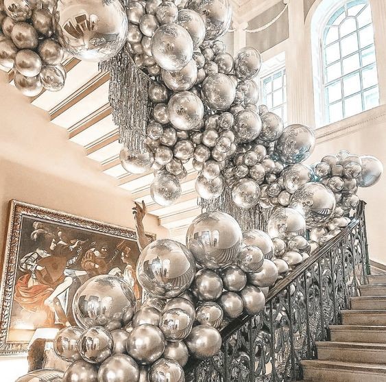 Big Shiny Inflatable Balls Christmas Events Party Decoration Reflecting Giant Silver PVC Inflatable Mirror Ball/Sphere B