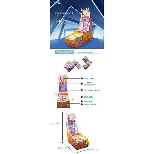 Arcade Basketball Style Pitching Ball Game Machine With High Gloss Painting