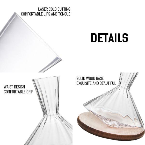 Wholesale Bulk Hand-Blown Lead-Free Crystal Wine Decanter & Aerator | 750ml Carafe for Distributors