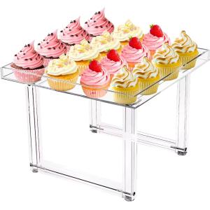 China Assembled Design Acrylic Cake Stand Buffer Table Riser Food Serving Custom Printing wholesale