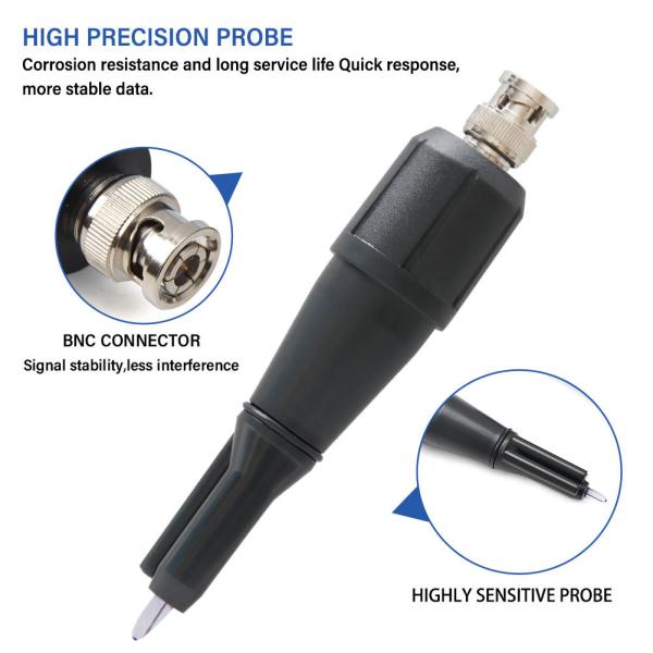 Automatic Calibrating PH Meter Replaceable Probe For Hydroponics Soil Cheese Meat Lab Water