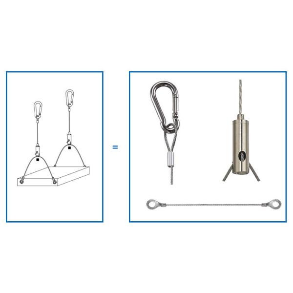 LED Linear Trunking Suspension Kit Lighting System Wire Hanging Fixtures